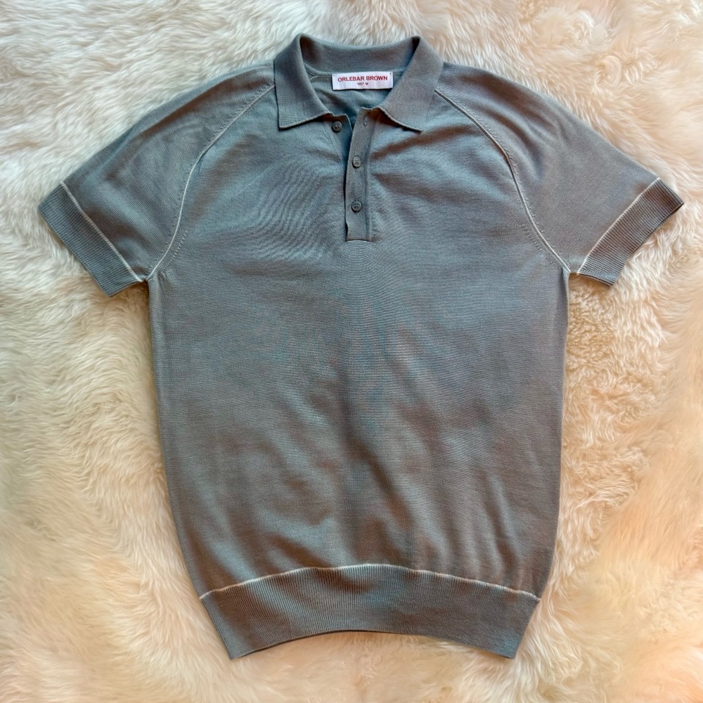ORLEBAR BROWN Milburn wool and silk-blend polo shirt